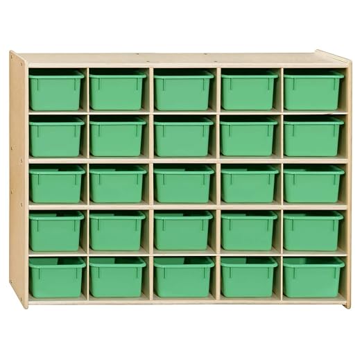 Contender Birch 25 Cubby Tray Cabinet by Contender