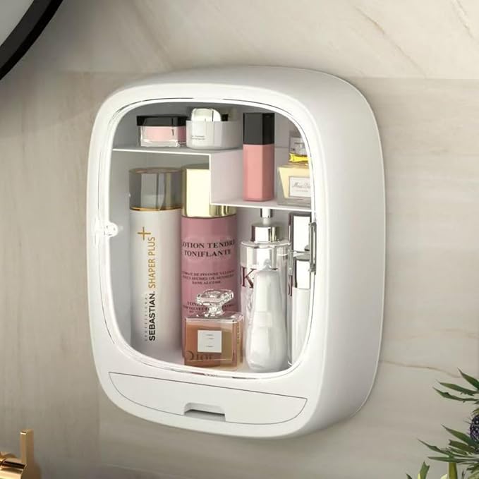 Makeup Organizer Shelf, Wall-Hanging Cosmetics Organizer and Storage Box by Heaime