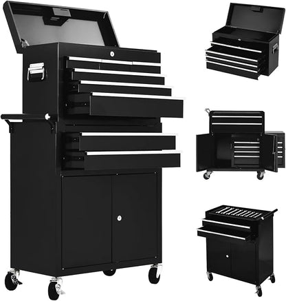 8-Drawer Rolling Tool Chest, 2-in-1 High Capacity Removable Cabinet Storage by Unknown