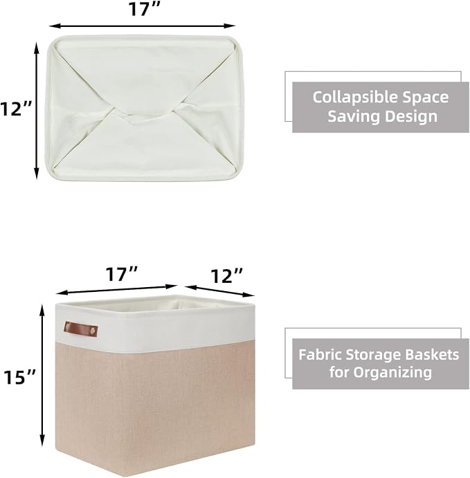 HNZIGE Large Fabric Storage Basket - Image 5