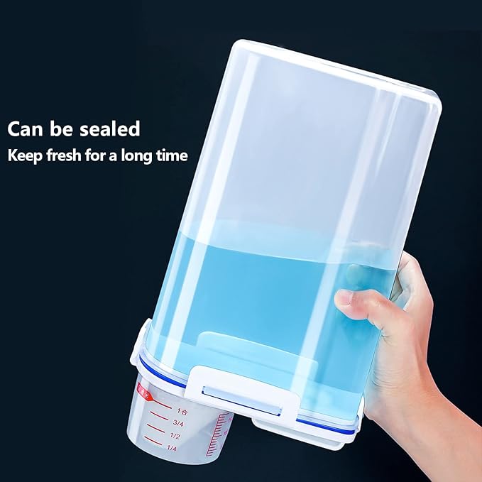 2 Pcs 5.5 LB Rice Storage Container, Airtight Cereal Flour Dispenser - Image 4