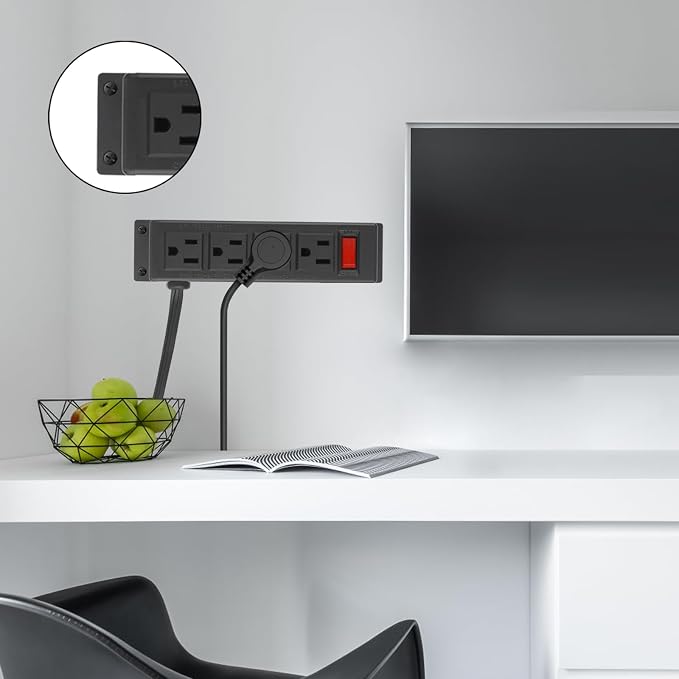 Wall Mount Power Outlet Strip, 4 Outlet Mountable Power Strip - Image 7