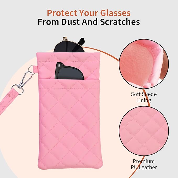 Double Eyeglass Case Soft Dual Glasses Case - Image 3