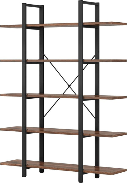 Tribesigns 5-Tier Bookshelf, Vintage Industrial Style Bookcase 72 H x 12 W x - Image 5