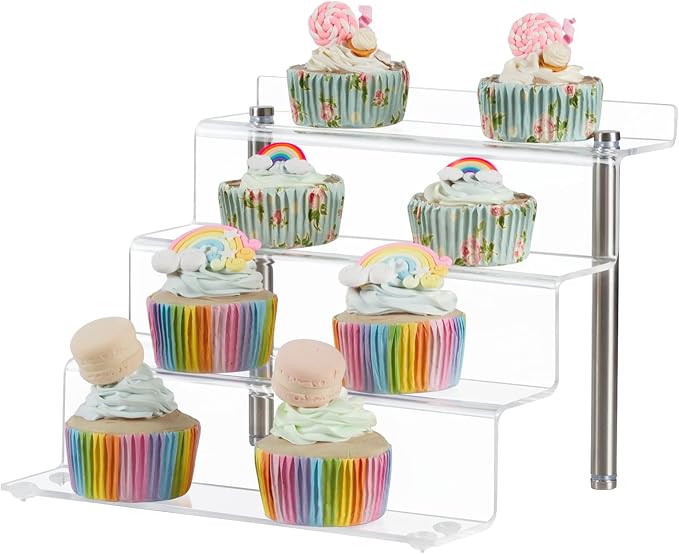 Acrylic Riser Shelf 4 Tier Clear Display Stand - Image 5