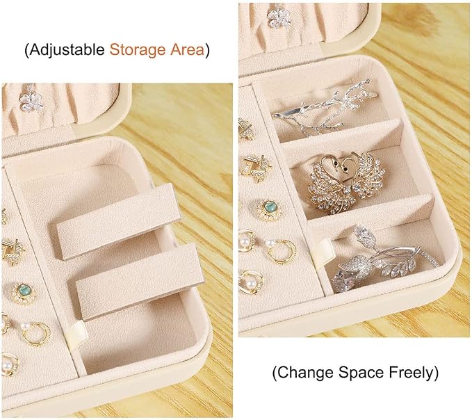 LANDICI Small Jewelry Box for Women Girls, PU Leather Travel Jewelry Case - Image 4
