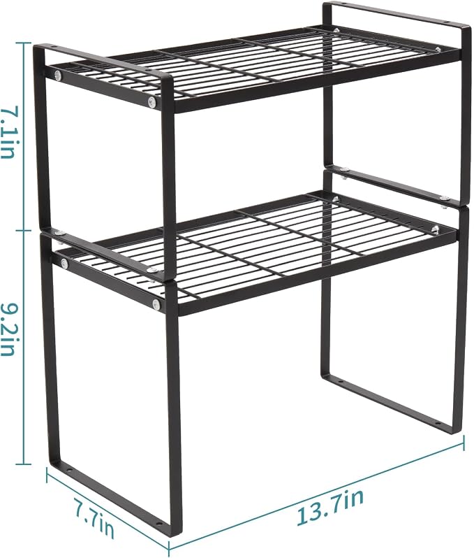 MiaLi Cabinet Organizer Shelf, Stackable Kitchen Bathroom Organizers and Storage - Image 2