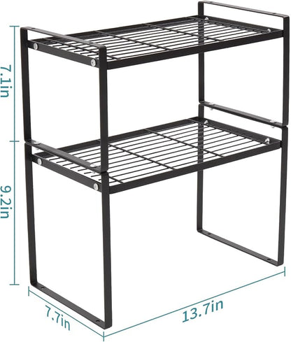 MiaLi Cabinet Organizer Shelf, Stackable Kitchen Bathroom Organizers and Storage - Image 2