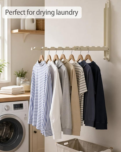 Foldable Clothes Drying Rack Heavy Duty Wall Mounted 2 Pack - Image 2