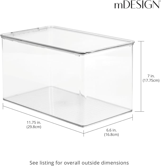 mDesign Plastic Stackable Toy Storage Bin Container Box, Hinge Lid - Image 4
