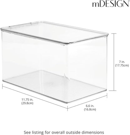 mDesign Plastic Stackable Toy Storage Bin Container Box, Hinge Lid - Image 4