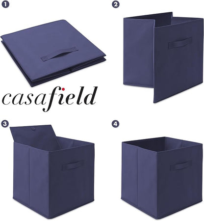 Casafield Set of 6 Collapsible Fabric Cube Storage Bins, Cubby Organizers & More - Image 6