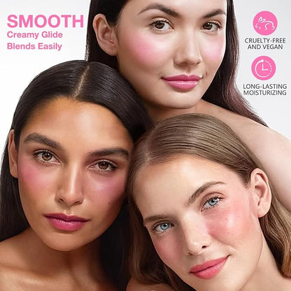 evpct 2In1 Blush Contour Multiuse Makeup Stick, Berry Tan & Brown Creamy Butter - Image 5