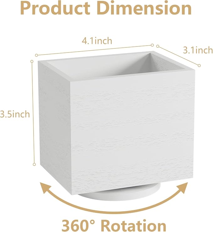 360° Rotating Remote Control Holder, Wooden TV Remote Holder - Image 2