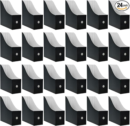 Limitliho 24 Pack Black Cardboard Magazine File Holder by Limitliho