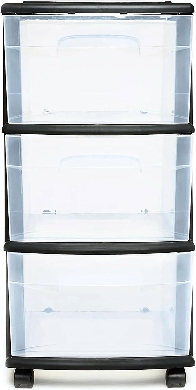 HOMZ Drawer Tower, 3-Tier Storage Cart - Image 9