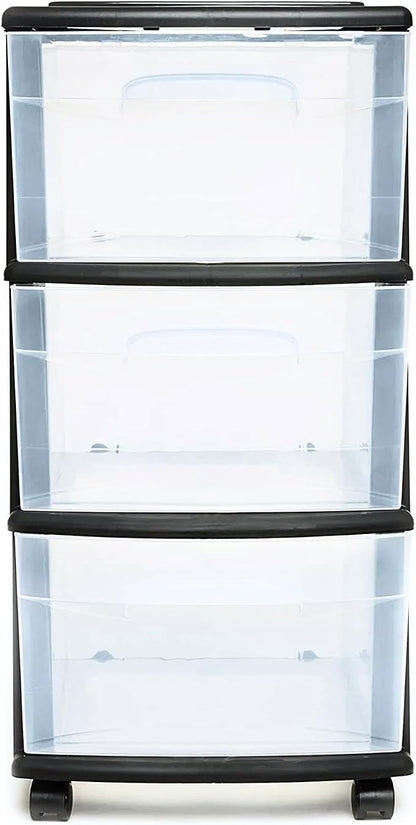 HOMZ Drawer Tower, 3-Tier Storage Cart - Image 9