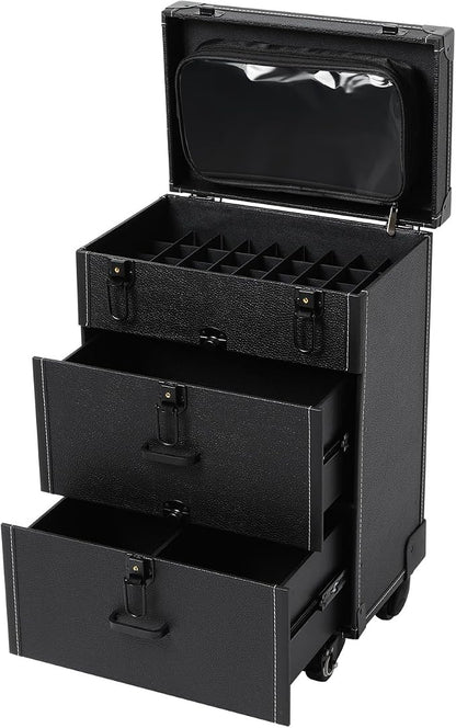 Professional Rolling Makeup Case, Large Cosmetic Trolley by Lidhujnk