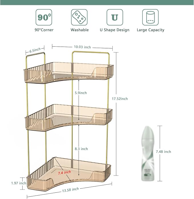 Webetop Countertop Bathroom Organizer 3 Tier Corner Organizer - Image 2
