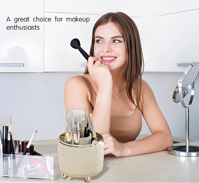 360° Rotating Makeup Organizer, Spinning Cosmetic Storage Tower - Image 7