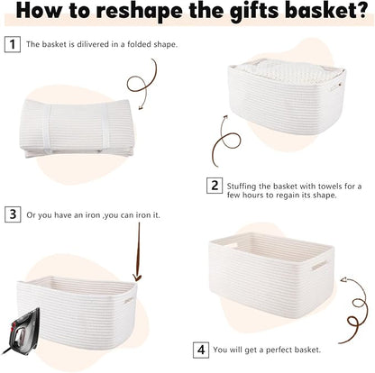 OIAHOMY Storage Basket for Shelves, Closet Cube Storage Bins Baskets for - Image 7