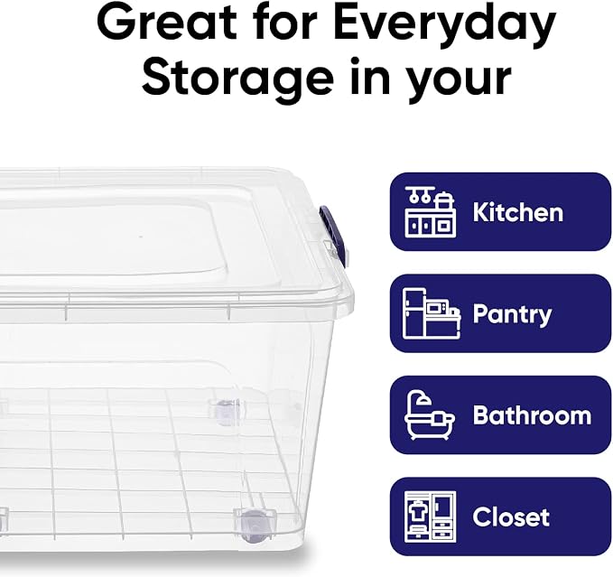 Superio Storage Bins with Lids- Clear Boxes - Image 4