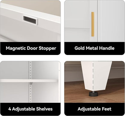 COFaR 67" Tall Metal Pantry Cabinet, Slim Freestanding Cupboard - Image 6
