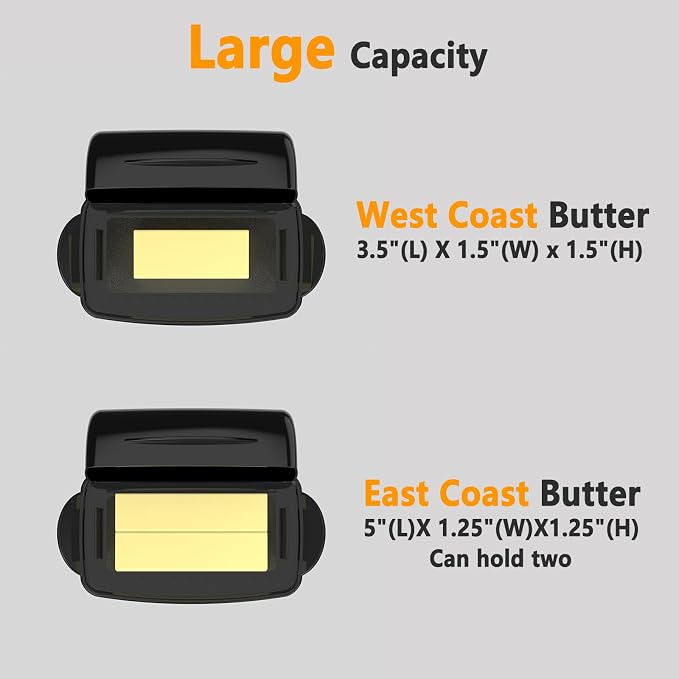 Butter Dishes with Lid for Countertop Refrigerator, Plastic Butter Dish Clear - Image 3