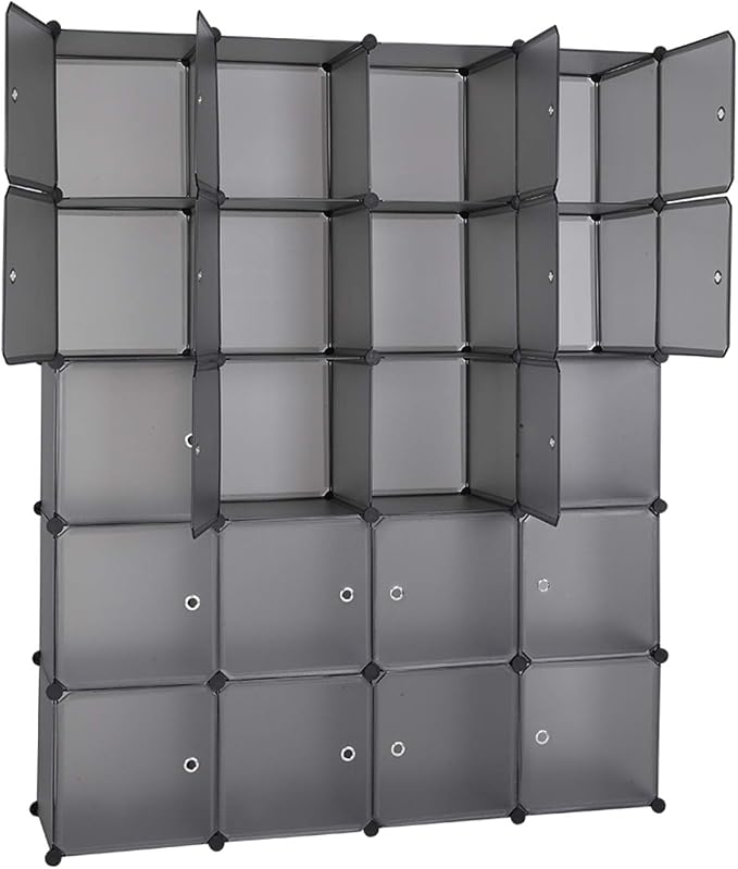 Cube Storage Organizer, 20-Cube Plastic Closet Cabinet, DIY Plastic Modular - Image 4