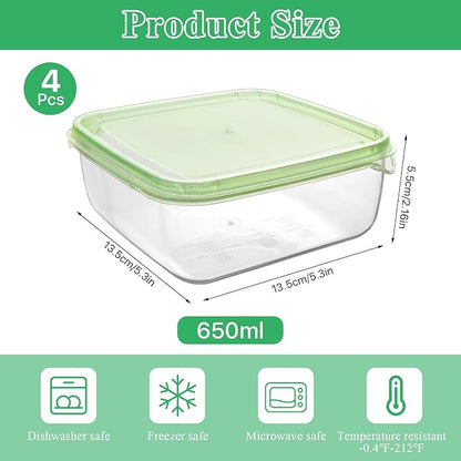 4 Pack Sliced Cheese Container for Fridge, Butter Block Cheese slicer Holder - Image 2
