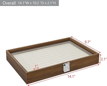 MOOCA 100 Ring Box Jewelry Display Tray, Display Case Accessories Storage Box - Image 2
