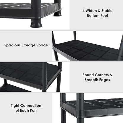 IRONMAX 5-Tier Plastic Storage Shelves, Light Duty Storage Shelving Unit - Image 4
