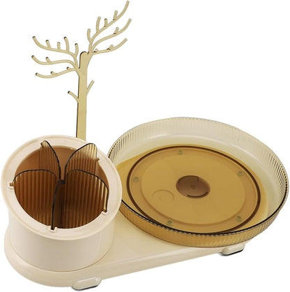 QUQUQ Jewelry Storage Organizer Showcase Makeup Brush Organizer 360 Degree by Unknown