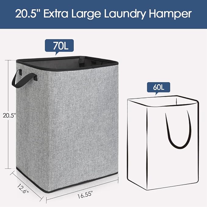 SNIGJAT Clothes Laundry Hamper for Bedroom, Lightweight Dirty Clothes College - Image 2