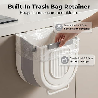 Multipurpose Hanging Collapsible Trash Can，Gray：8.5*8.7*4.9in-1.84Gal | - Image 5