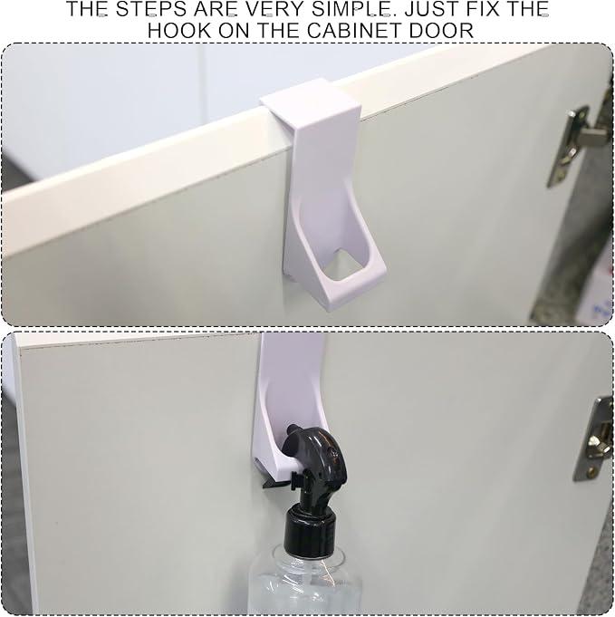 4pcs Spray Bottle Hanging Rack, Wall Mount Spray Bottle Hook Fit Door Cabinet - Image 3