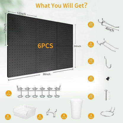FZK Peg Board Wall Organizer Kit. Heavy Duty, 36 * 24 - Image 2