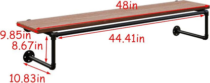 Clothes Rack 48in, Wall Mounted Garment Racks - Image 8