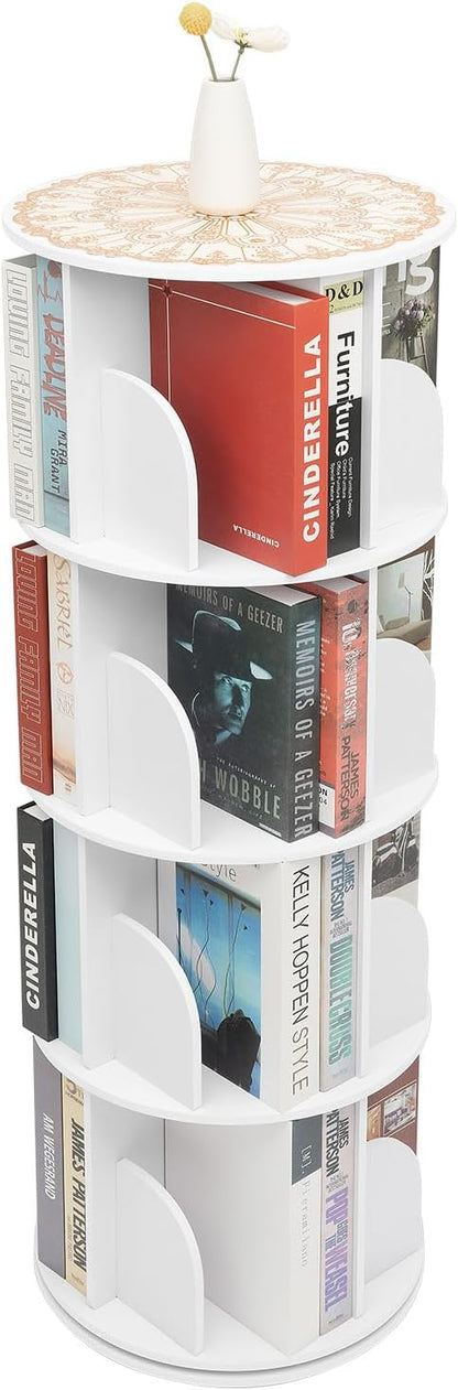 4 Tier Rotating Bookshelf Tower, Spinning Bookshelf Tower - Image 8