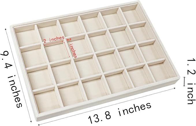 Stratalife 24 Grid Jewelry Organizer Tray, Stackable Drawer Earring Organizer - Image 5
