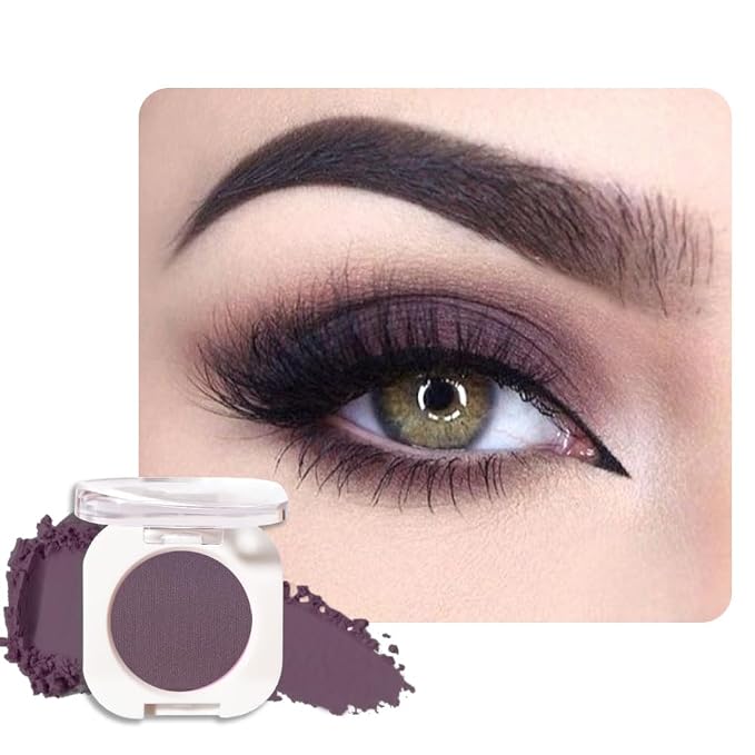 Eggplant Purple Single Matte Eyeshadow Makeup, Neutral Powde Eye Shadow by HHLTOH
