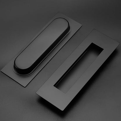 Ravinte 2 Pack Black Sliding Closet Door Handles Black Flush Pulls 7in Length - Image 2