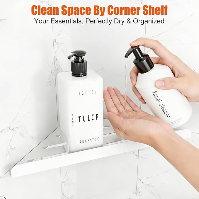 Fikoksol Shower Caddy, 4 Pack Bathroom Corner Shelf, Triangle Shelf Storage - Image 6