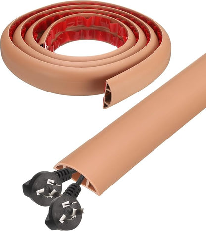 HARFINGTON 6ft Cord Cover Floor W0.6 x H0.33 Inner Channel PVC Hide Extension by HARFINGTON