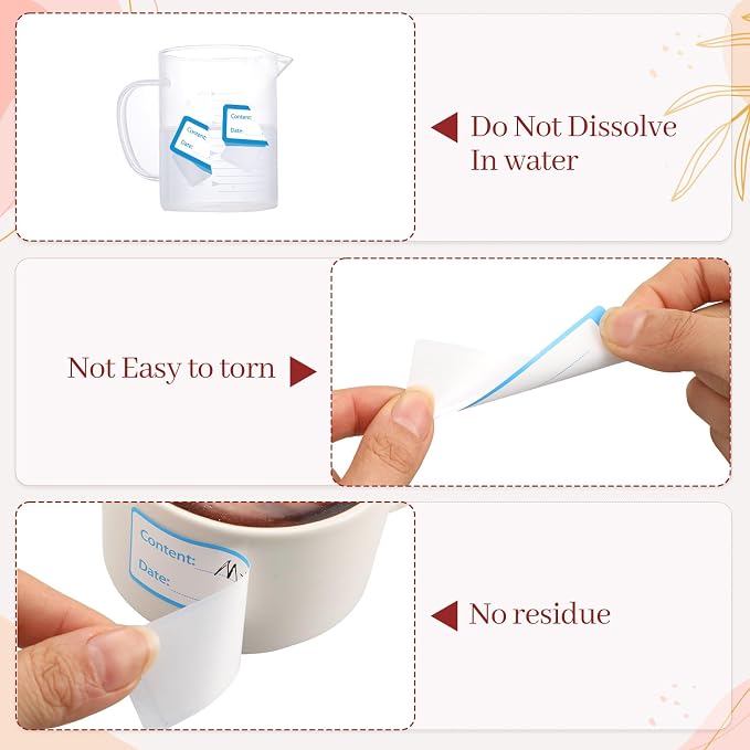 1000 Freezer Labels with Dispenser, No Residue, Strong Adhesive, Waterproof - Image 3