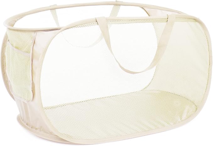 Durable Collapsible Laundry Baskets, Mesh Pop Up Laundry Hamper by Bemkoo
