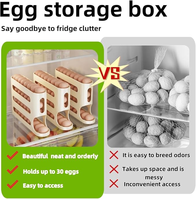 Egg Holder for Fridge, Egg container for refrigerator, Space-Saving Automatic - Image 4