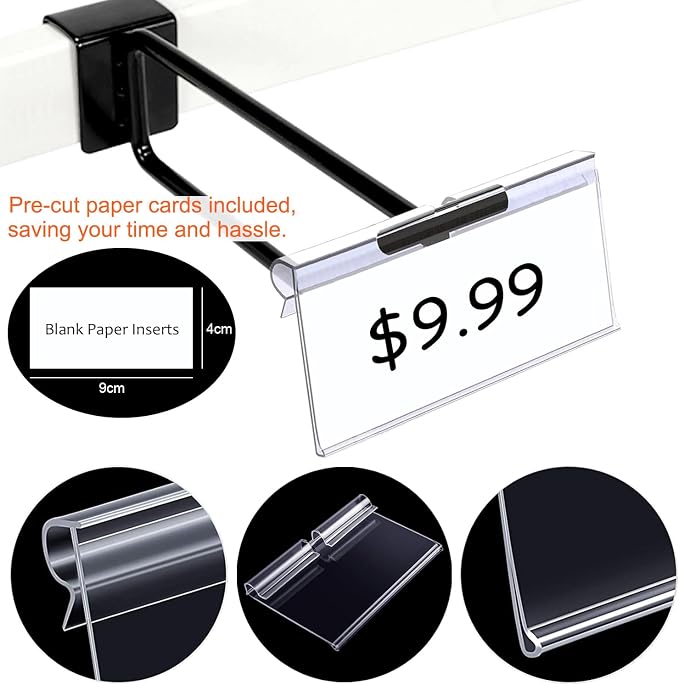 50PCS Basket Bin Labels Clip On, ChanQnTon Clear Plastic Label Holders - Image 3