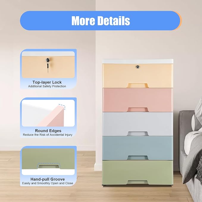 5-Tier Plastic Storage Cabinet - Image 6