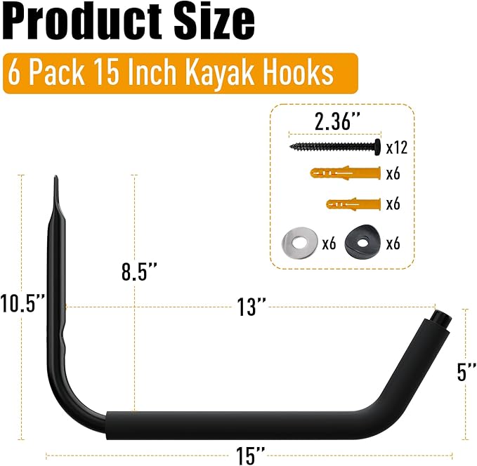 UNITEDPOWER Kayak Storage Racks, Garage Hangers, Wall Hooks - Image 4
